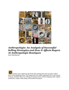 Anthropologie: An Analysis of Successful Selling Strategies and
