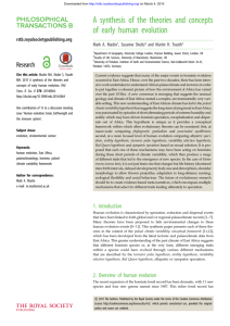 A synthesis of the theories and concepts of early human evolution