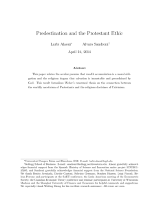 Predestination and the Protestant Ethic