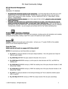 Access Project 2 Homework