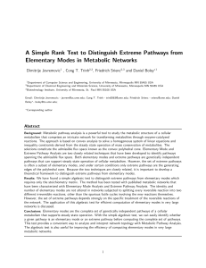 A Simple Rank Test to Distinguish Extreme Pathways from
