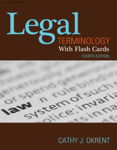Legal Terminology with Flashcards, 4th ed.