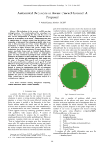 Automated Decisions in Aware Cricket Ground: A Proposal