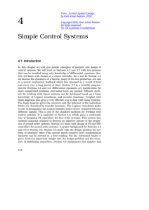 Simple Control Systems - Control and Dynamical Systems (CDS)