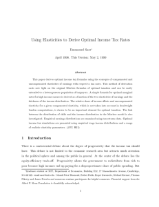 Using Elasticities to Derive Optimal Income Tax Rates