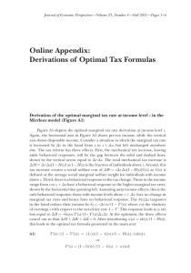 Online Appendix: Derivations of Optimal Tax Formulas