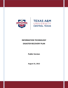 Disaster Recovery Plan - Texas A&M University