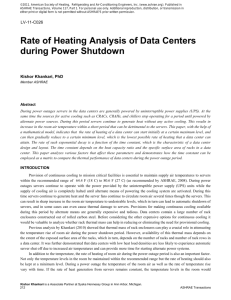 Rate of Heating Analysis of Data Centers during Power Shutdown