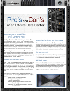 Off-site Data Center Pro's and Con's