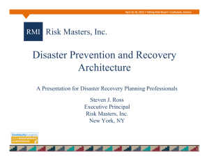 Disaster Prevention and Recovery Architecture