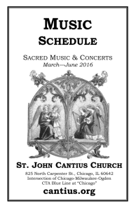 SCHEDULE - St John Cantius Church