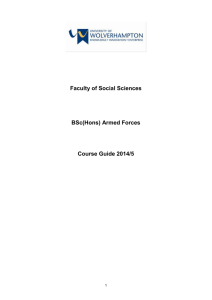Faculty of Social Sciences BSc(Hons) Armed Forces Course Guide