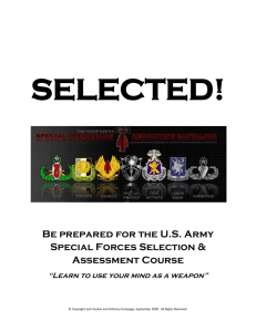 Be prepared for the U.S. Army Special Forces Selection