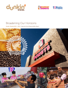 Dunkin' Brands 2013 - 2014 Corporate Social Responsibility Report