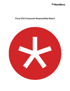 Fiscal 2013 Corporate Responsibility Report