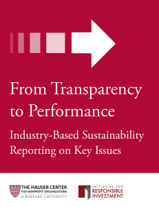 Industry-Based Sustainability Reporting on Key Issues