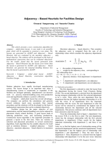 Adjacency – Based Heuristic for Facilities Design