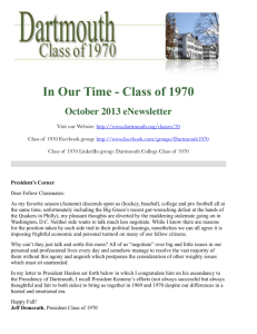 Broadcast Email HTML Preview - Dartmouth Class of 1970