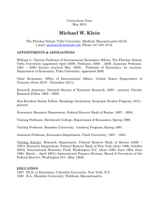 Michael W. Klein - Fletcher School of Law and Diplomacy