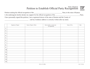 OP Petition to Establish Official Party Recognition