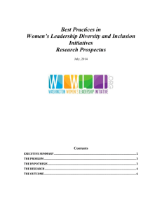 Best Practices in Women's Leadership Diversity and Inclusion