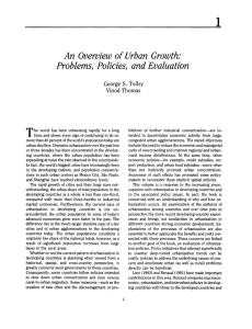 1. An Overview of Urban Growth: Problems, Policies, and Evaluation