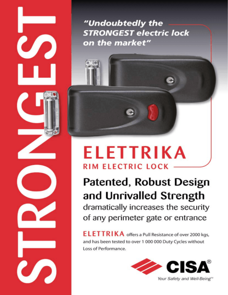 CISA Hook Mortise Lock with Cylinder 4 Variants based on Sizes and Cylinders 