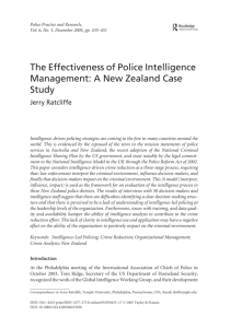 The Effectiveness of Police Intelligence Management: A New