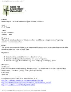 Introducing dichotomous keys to students grade 6-8