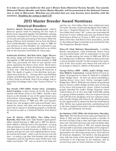 2013 Master Breeder Award Nominees