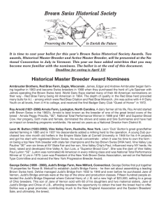 Historical Master Breeder Award Nominees