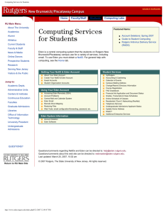 Computing Services for Students - Institutional Research and