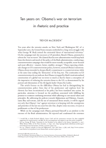 Ten years on: Obama's war on terrorism in rhetoric and practice