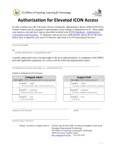 Authorization for Elevated ICON Access