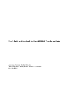 User's Guide and Codebook for the ANES 2012 Time Series Study