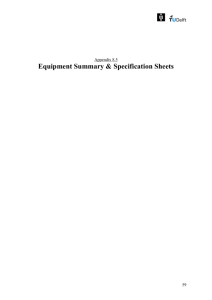 Equipment Summary & Specification Sheets