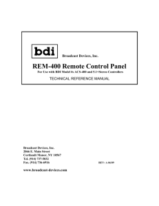 REM-400 Remote Control Panel