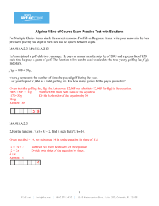 Algebra 1 End-of-Course Exam Practice Test with Solutions For