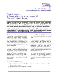 Final Report: A Comprehensive Assessment of Florida Virtual School