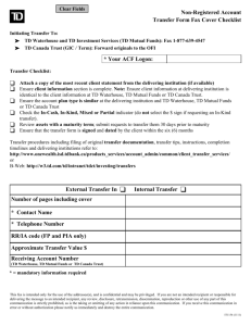 Non-Registered Account Transfer Form Fax