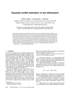 Gaussian profile estimation in two dimensions