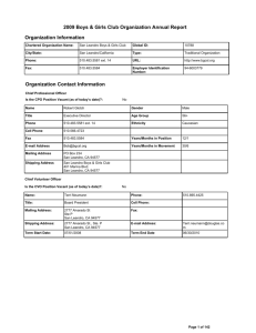 Organization Contact Information Organization Information 2009