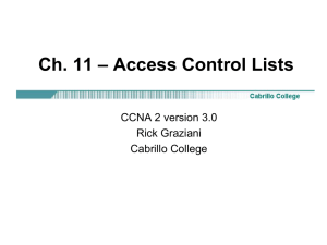Ch. 11 – Access Control Lists