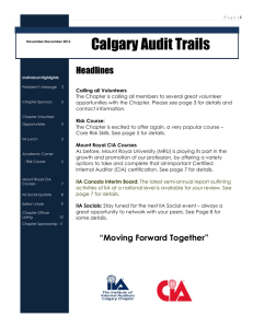 Calgary Audit Trails - The Institute of Internal Auditors