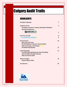 Calgary Audit Trails FEBR U ARY 2015