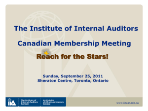 report from the chair - The Institute of Internal Auditors