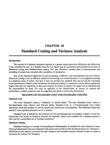 Chapter 28 Standard Costing and Variance Analysis