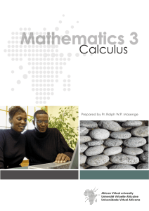 I. Mathematics 3, Calculus - OER@AVU