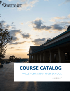 course catalog - Valley Christian Schools