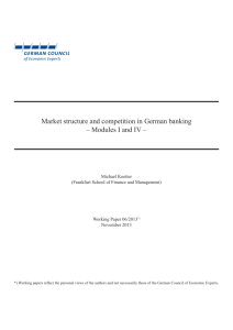 Market structure and competition in German banking – Modules I